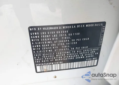 2023 Volkswagen Tiguan 2.0T Se R-Line Black z USA, uszkodzony, nr VIN 3VVCB7AX0PM126184